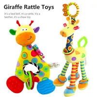 6Types Baby handheld toys rattle music Teether can bite Baby grip training Crib bell Stroller hanging bell Giraffe gift 1