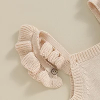ma&baby 0-24M Newborn Infant Toddler Baby Girl Romper Floral Embroidery Knit Jumpsuit Sleeveless Overalls Summer Clothes 6
