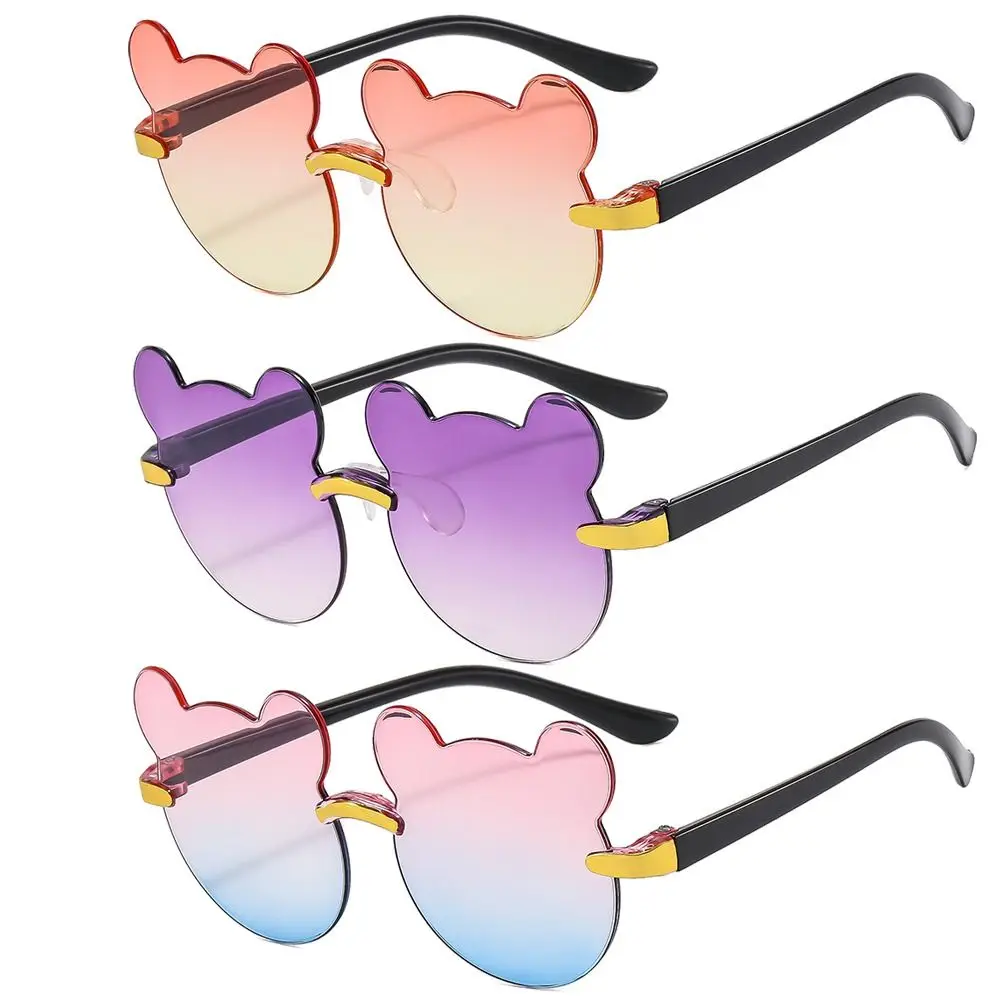 Cute Cartoon Bear Sunglasses for Kids Outdoor UV385 Shades Fashion Beach Travel Gradient Lens Eyewear Children Sun Glasses