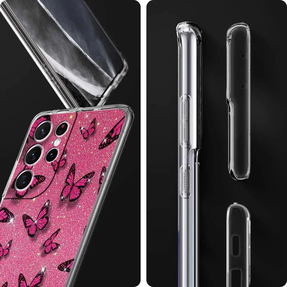 Rose Gold Pink Marble Clear Soft Phone Case Cover