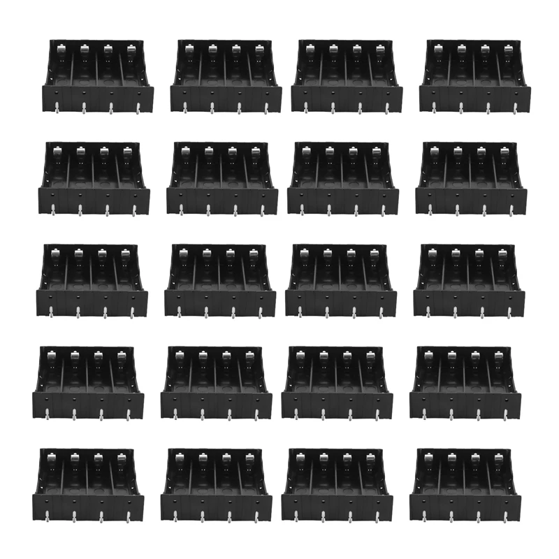 

20Pcs Battery Holder Box Case Black For 4X 13.7V 18650 Battery