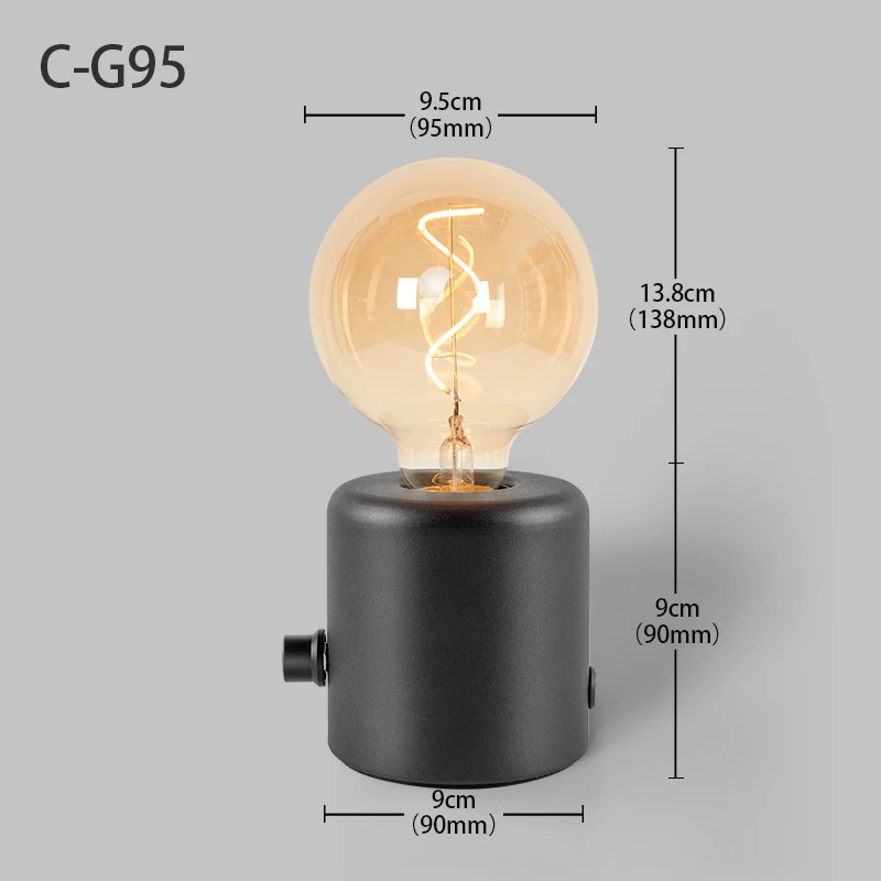 Table Lamp - Vintage Wood E27 Night Light
