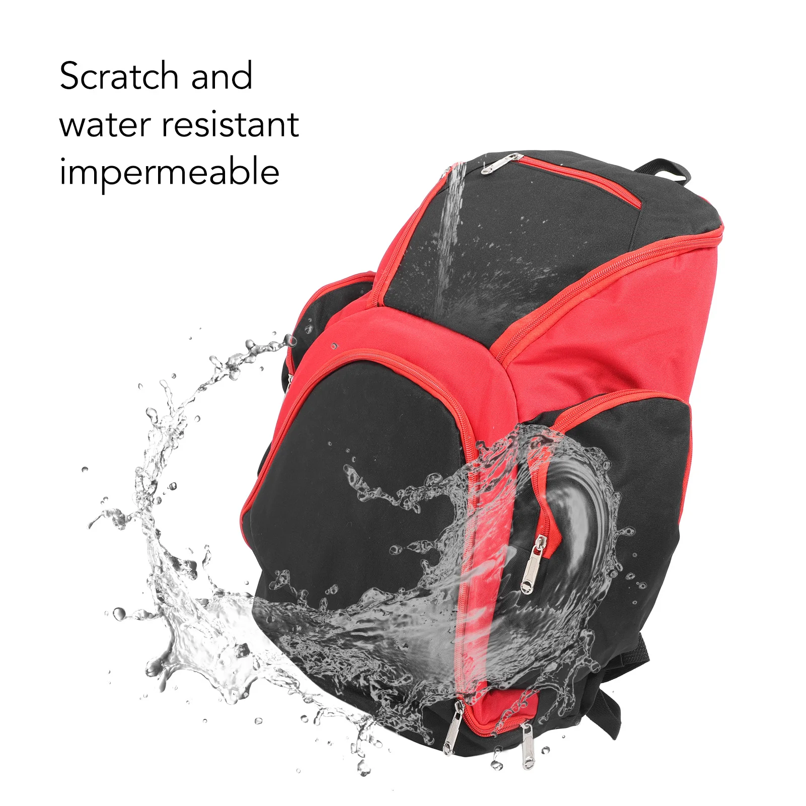 Basketball Backpack Black Red Multifunctional Large Capacity with Multiple Storage Pockets Compartments Basketball Sports Bag