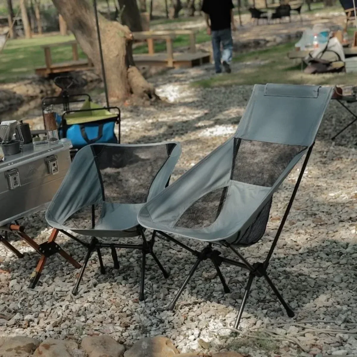 Folding Chair Detachable Portable Folding Moon Chair for Outdoor Camping Beach Fishing