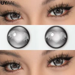 Vibrant Red Anime Cosplay Contact Lenses for Halloween Makeup - Yearly Wear (Demon Wing Black)