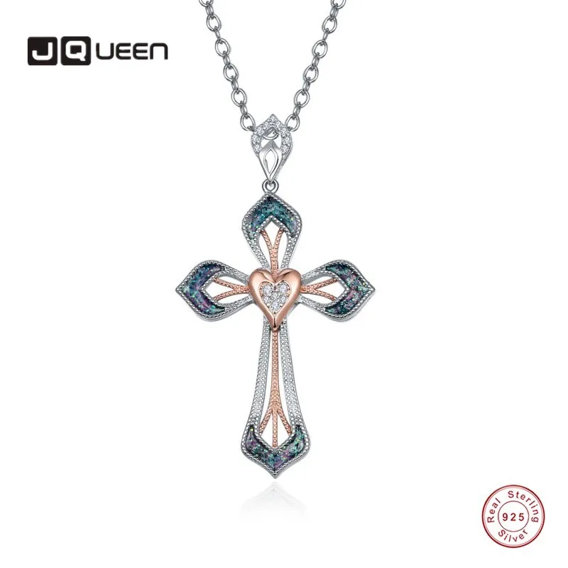 

JQUEEN белый золотой крест из опала подвеска из эпоксидной смолы женское ожерелье из розового золота 925 пробы женское ожерелье ювелирные изделия