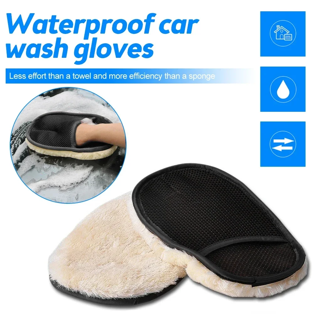 

Car Wash Gloves Microfiber Wool Soft Auto Car Washing Glove Car Cleaning glove Wax Paint Care Brush Wiping Cloth Cleaning Tools