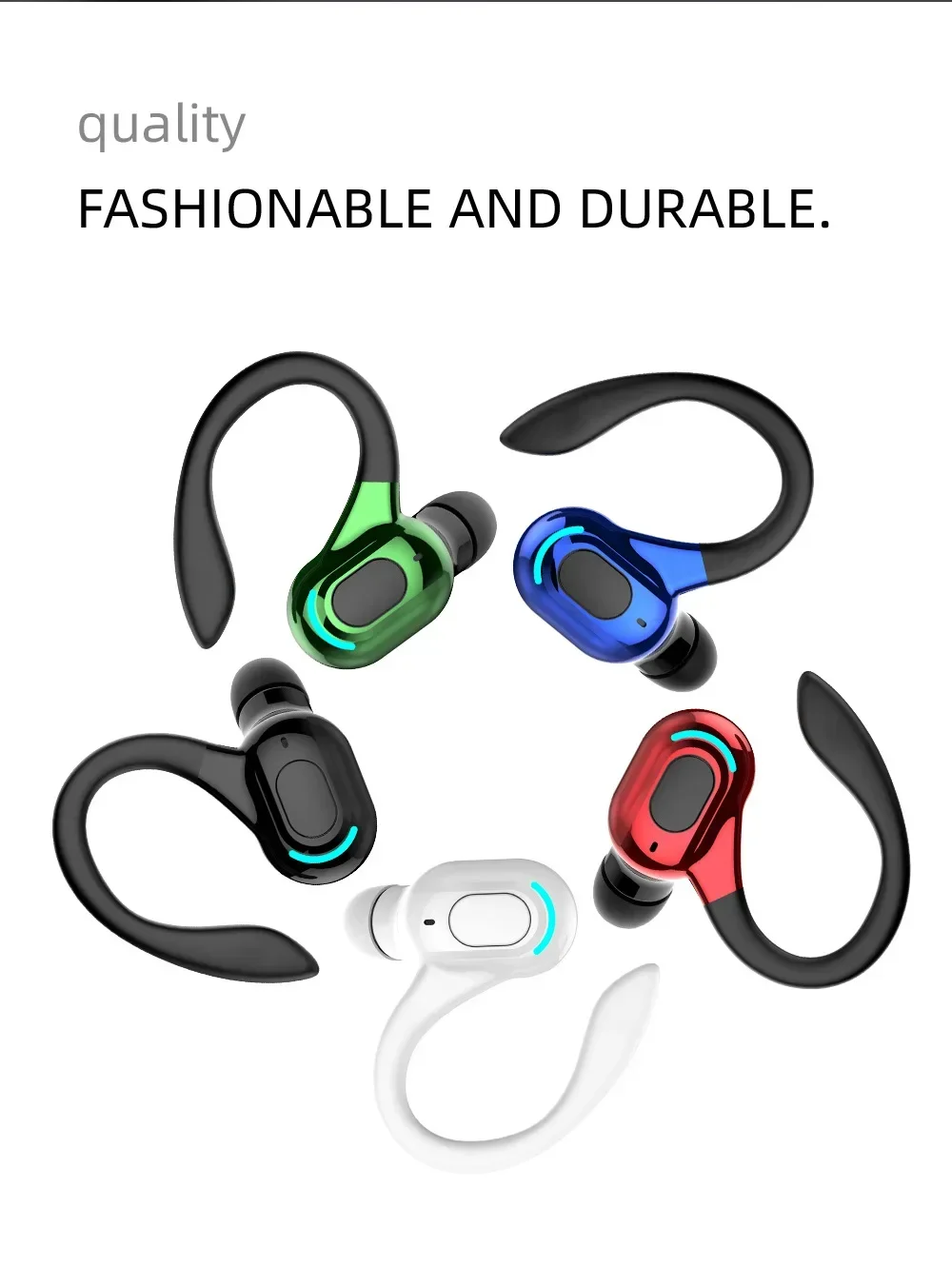 F8 Ear Hanging Wireless Bluetooth-compatible Headset BT5.2 Running Ear Plugs for Listening To Music in-ear Stereo Super Long