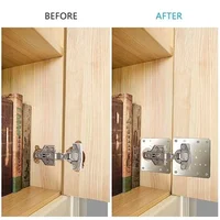 ขายส่งสแตนเลสบานพับตู้ซ่อมแผ่นชุดบานพับประตูแผ่นยึดพร้อมรูสําหรับห้องครัวตู้เฟอร์นิเจอร์ 5