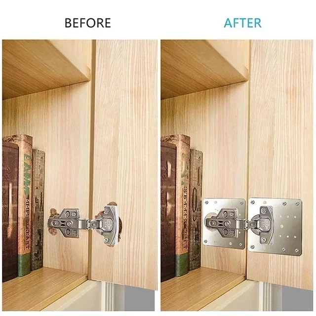 ขายส่งสแตนเลสบานพับตู้ซ่อมแผ่นชุดบานพับประตูแผ่นยึดพร้อมรูสําหรับห้องครัวตู้เฟอร์นิเจอร์ 5