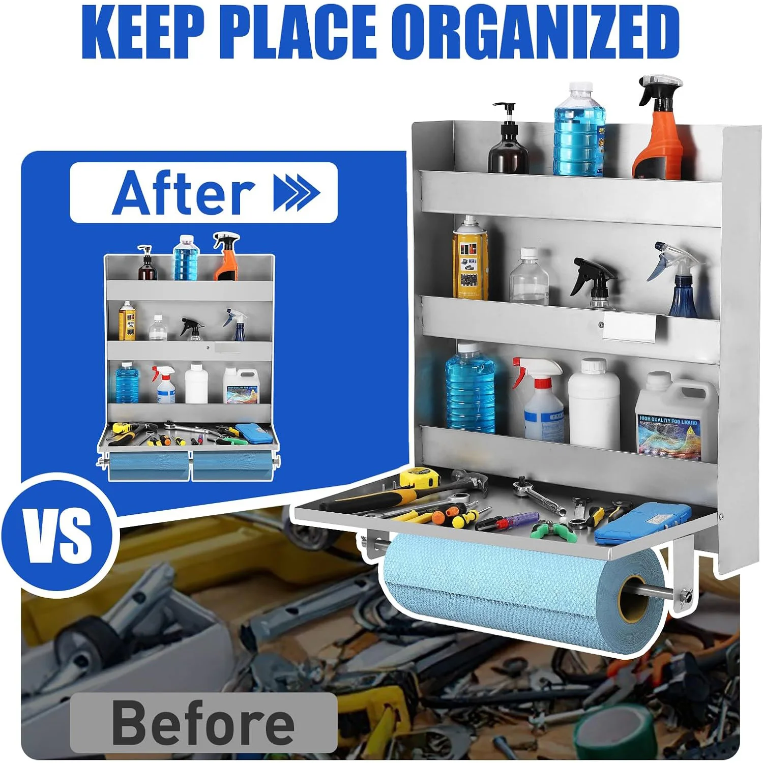 Wall Mounted Tool Tray, Storage Trailer Tool Cabinets, Small Wall Mounted Steel Cabinets Adjustable Shelves For Garages 6