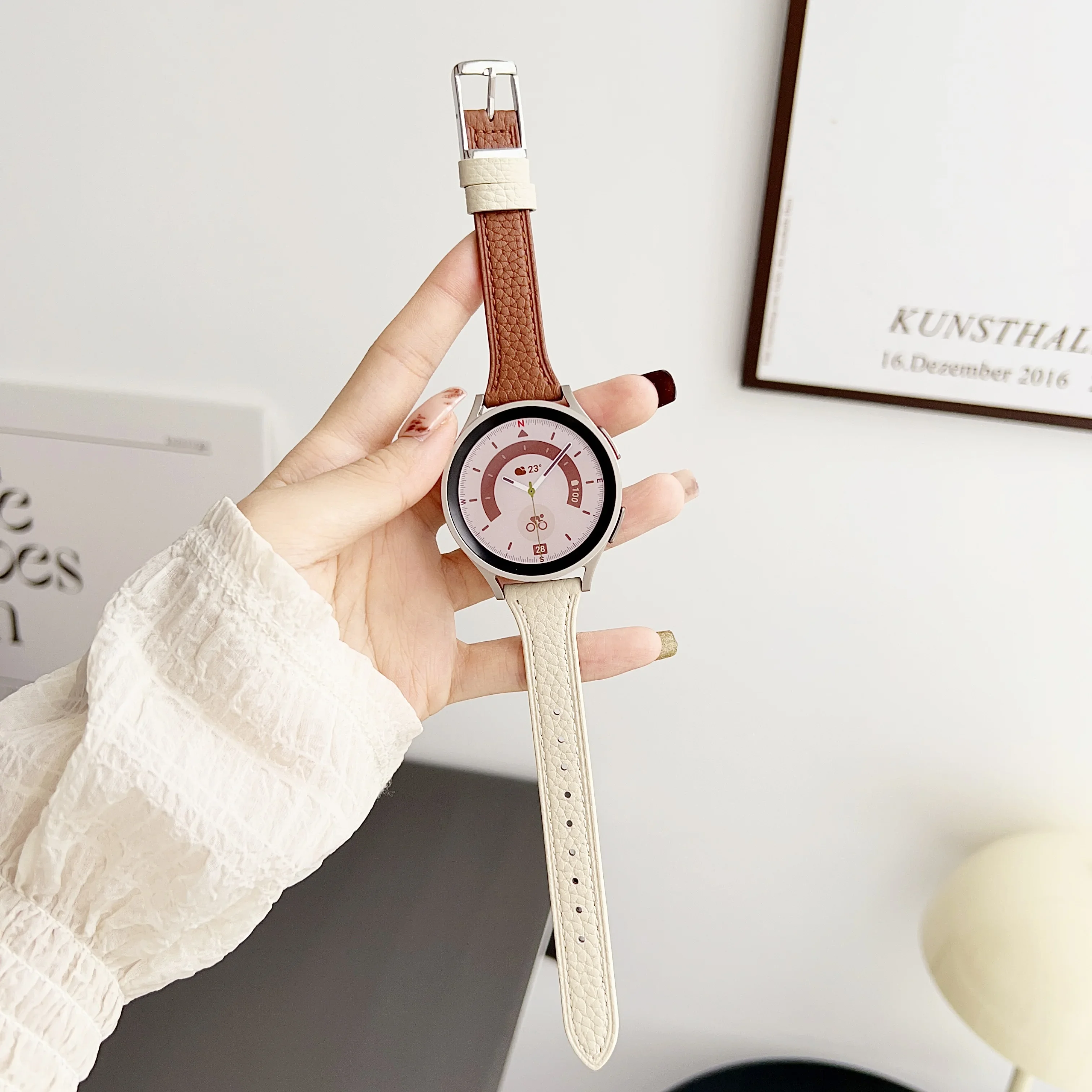 Elegant Square Buckle Leather Watch Strap - Premium Design