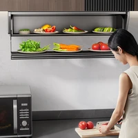 Extendable Kitchen Shelf 2 Tier Adjustable Cabinet Shelf Wall Mounted Spice Rack for Home Bar Seasoning Rack for Closet Storage 2