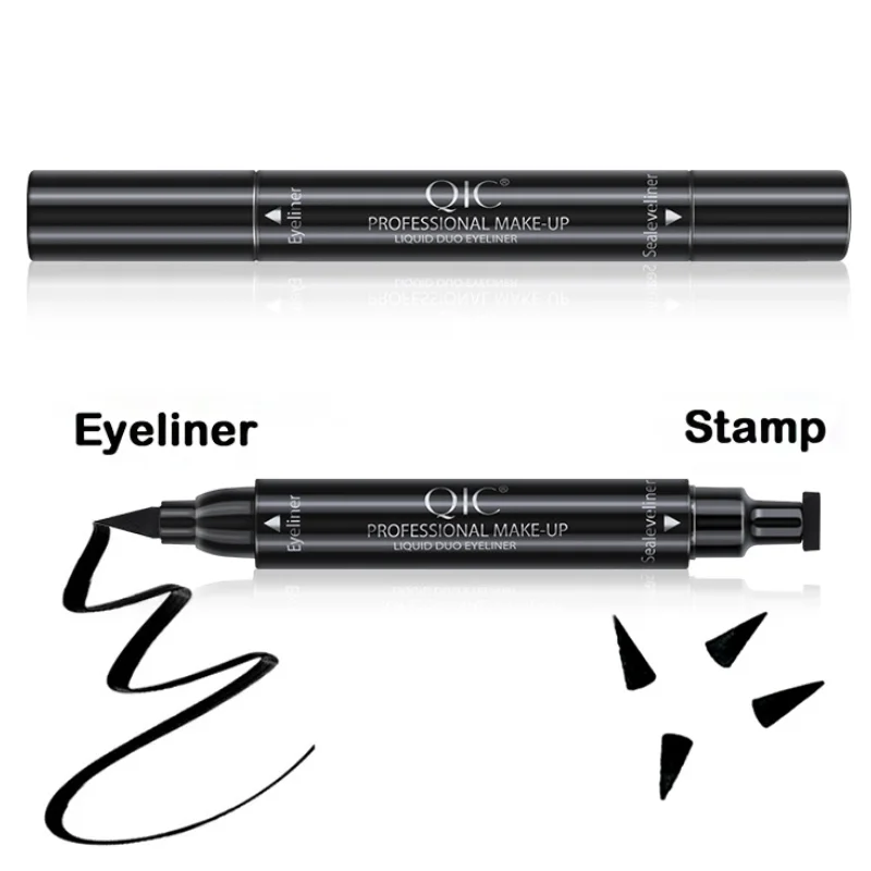 Quick Drying Matte Eyeliner Pen Waterproof Liquid Black Long Lasting 2 In1 Seal Stamp Black Eye Liner Pencil Cosmetics Makeup 5