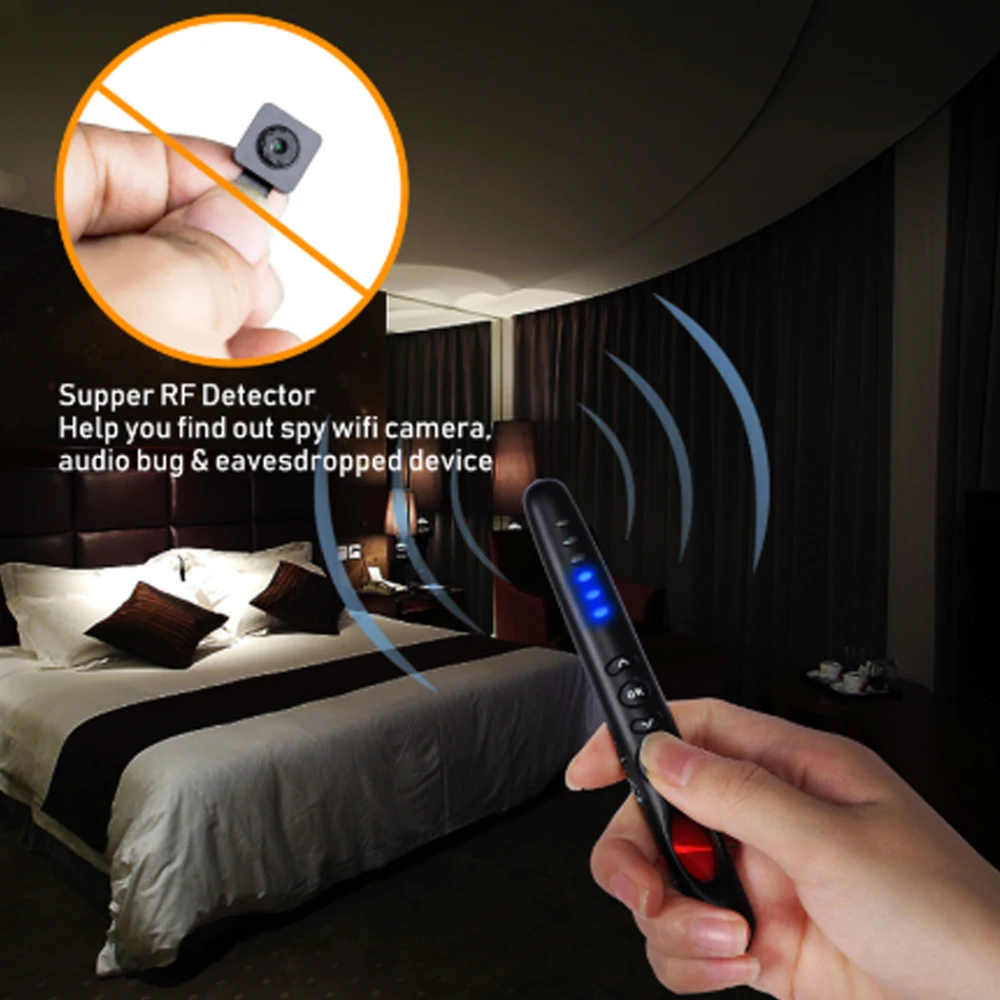 Hidden Camera Detector Anti-Spy Car GPS Tracker Listening Device infrared scanning detector, sound and light alarm
