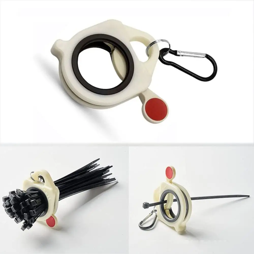 

HQ Cable Tie Organizer Plastic Fluorescent Storage Cable Tie Holder Portable Stable 38mm Dia Ring Key Chain Storage Tool Parts