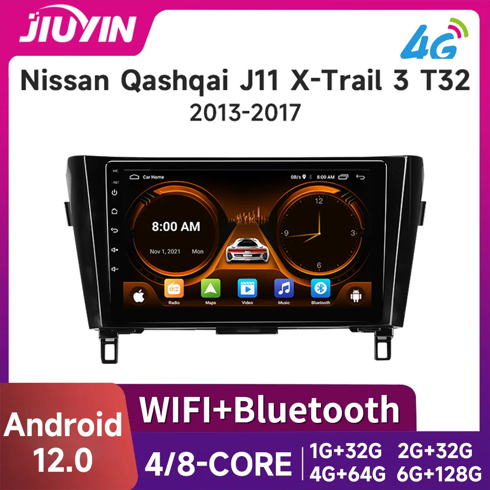 

JIUYIN 2 Din Android 12 Car Radio for Nissan Qashqai 2 J11 X-Trail T32 Rogue 2013-2021 Multimedia Player 2Din Carplay Head Unit