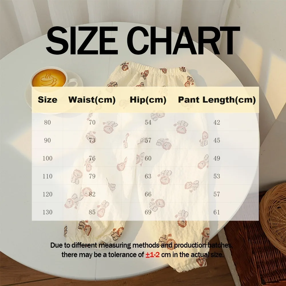 2025 جديد للأطفال سراويل طويلة غير رسمية الكرتون المطبوعة تنفس البعوض واقية السراويل الصيف طفل موضة رقيقة السراويل الطويلة