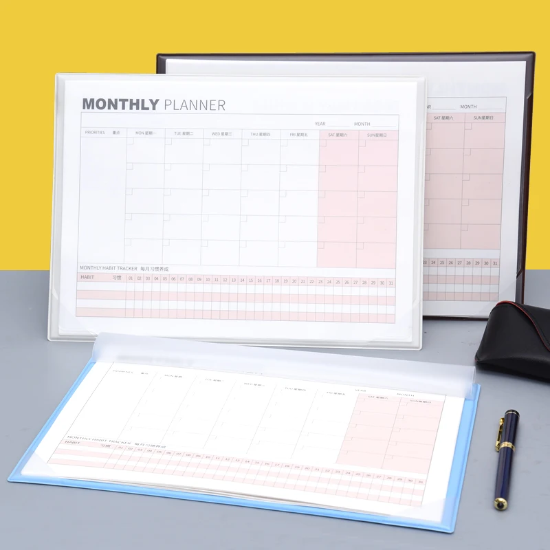 Zoecor FIZZ Weekly Plan Desktop Efficiency Plan PU Monthly Planner Daily Learn Time Management Notepad Multifunction Book