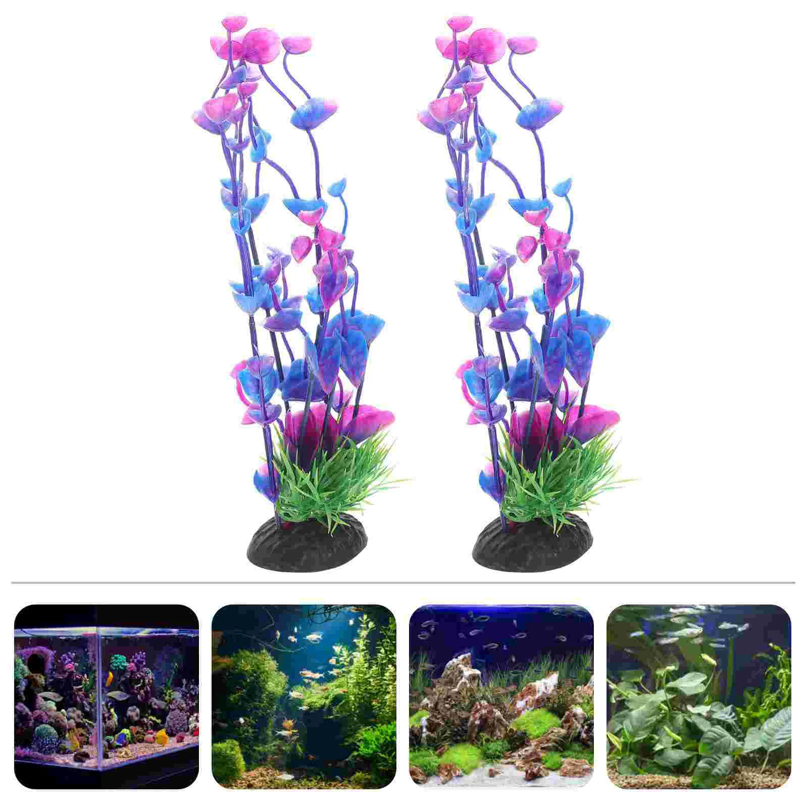 

2 Pcs Aquarium Landscaping Water Tanks Fish Tall Decor Decorations Large Plastic