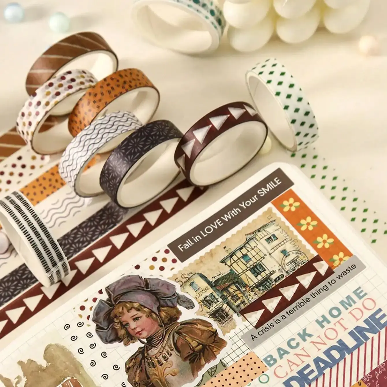Minimalist Solid Color Washi Tape Set - Decorative Craft Tape for Journaling, Scrapbooking, and Gifts