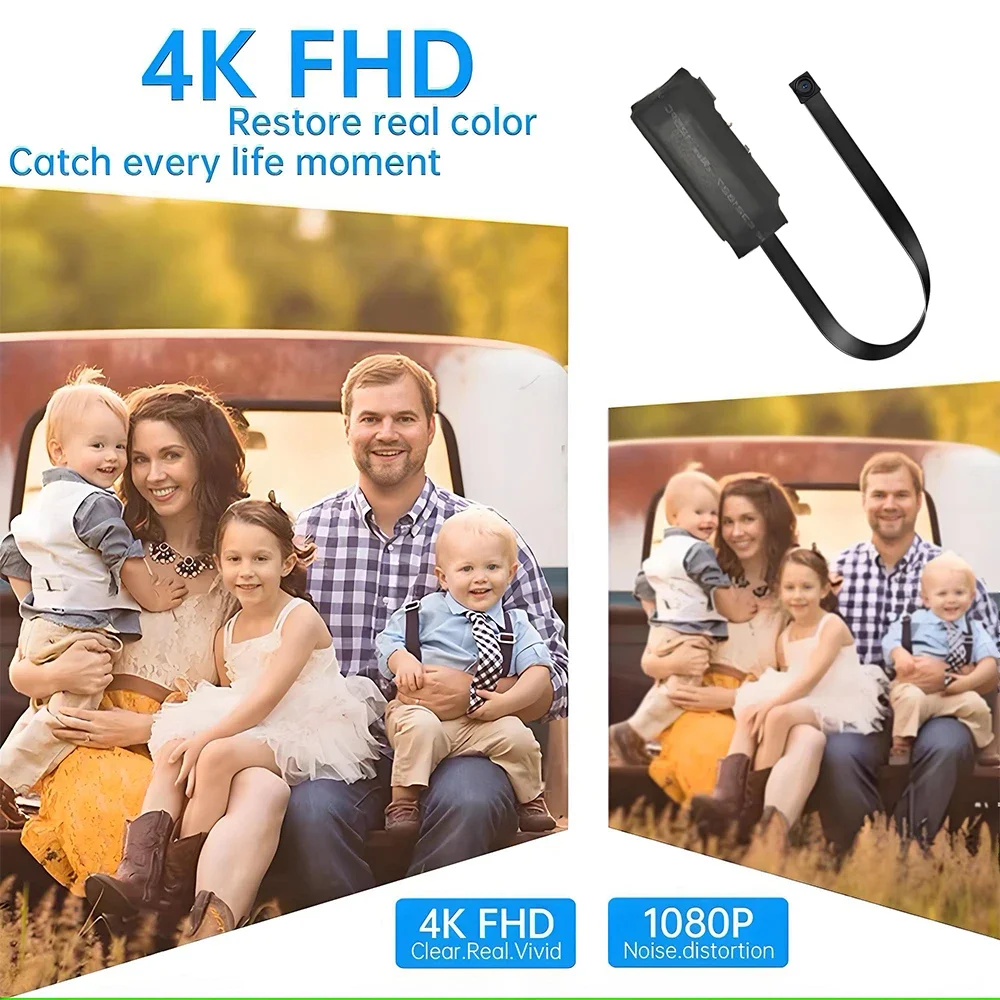 Mini telecamera WiFi 4KHD con visualizzazione remota, rilevamento mobile e altre funzioni, telecamera HD wireless stile tata fai-da-te domestica - immagine 2