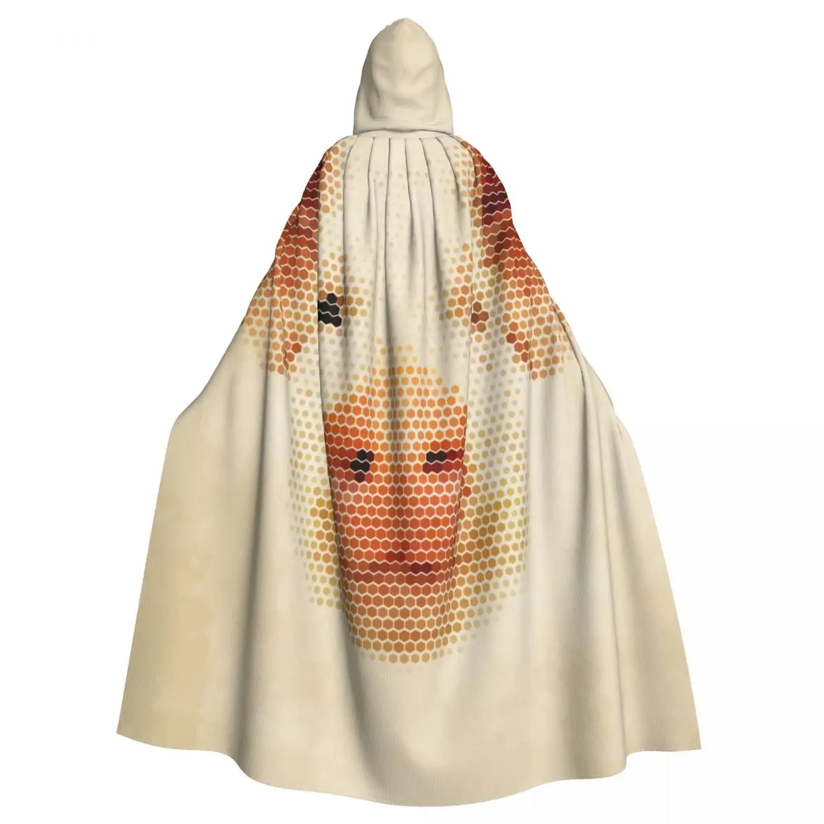 

Unisex Witch Party Reversible Hooded Adult Vampires Cape Cloak Pig Portrait Of Geometrical Shapes