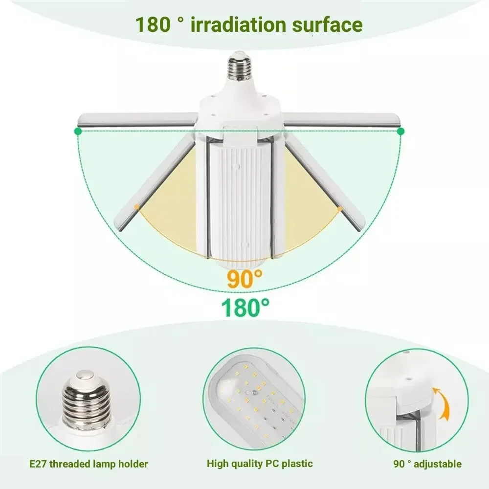 E27 Full Spectrum Grow Light 24W 36W 48W LED Foldable Phyto Lamp SMD2835 Bulb Indoor Plants Bloom Flowering Grow Lamp Garden led grow light grow light