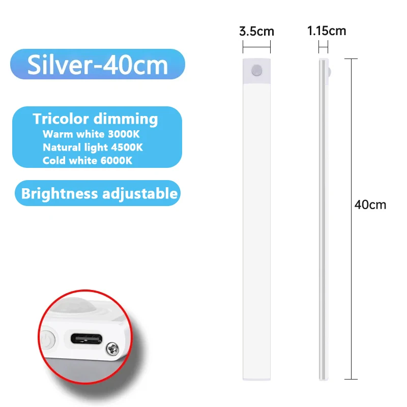 Silver -40cm