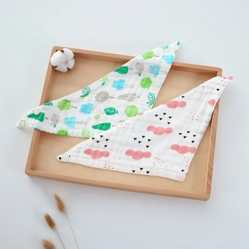

Saliva Towel Baby Cotton Six Layer Gauze Bib Wholesale Color Cotton Double Newborn Bib Triangle Towel