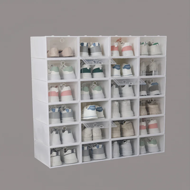 12pcs thickened shoe box, flip-top shoe storage box, space-saving artifact, home simple dormitory without punching 2