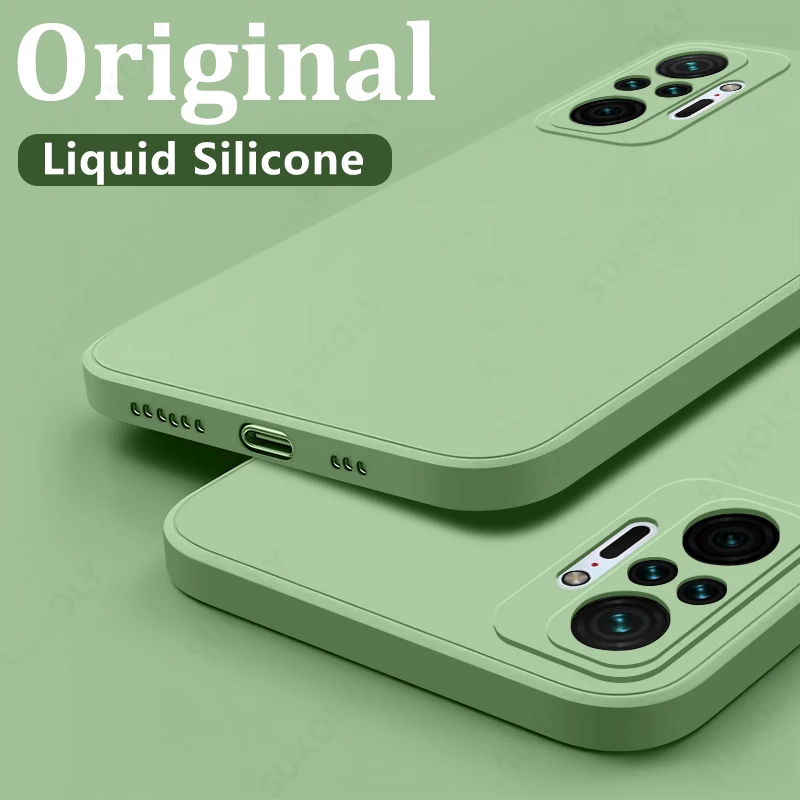 Square Liquid Silicone Phone Case For Poco X3 X4 Pro NFC F3 GT M3 M4 Pro 5G For Xiaomi Redmi Note 11 10S 10 9S 9 8 Pro Max Cover