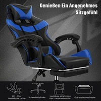 Chaise Gaming avec Massage, Support Lombaire et Repose-Pieds 4