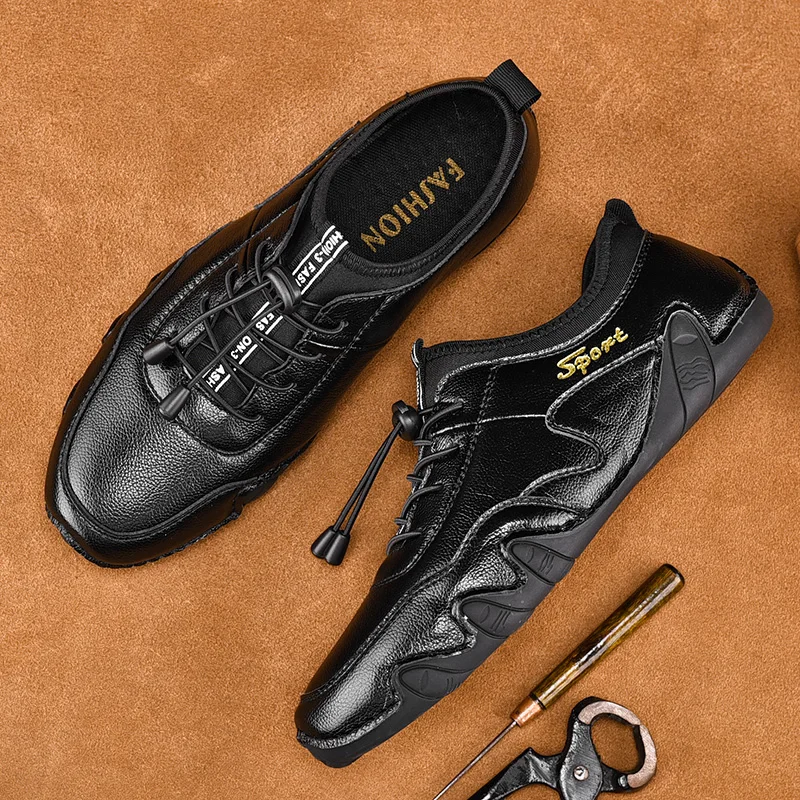 

Fashion Men Casual Shoes Luxury Sneakers Genuine Leather Walking Shoes Luxury Brand Mens Loafers Shoes Moccasins Sports Shoes