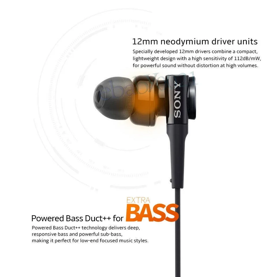 Original Sony MDR-XB75AP Premium In-Ear Extra Bass Earphone