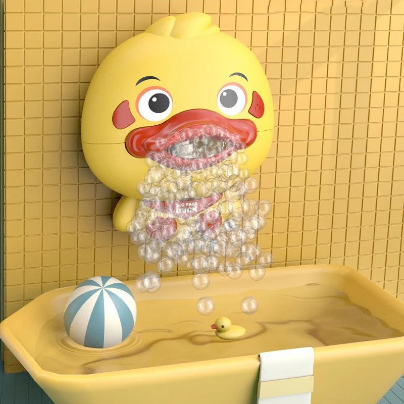 Baby Bath Toys Bubble Machine Duck Crabs Frog Music Kids Bath Toy