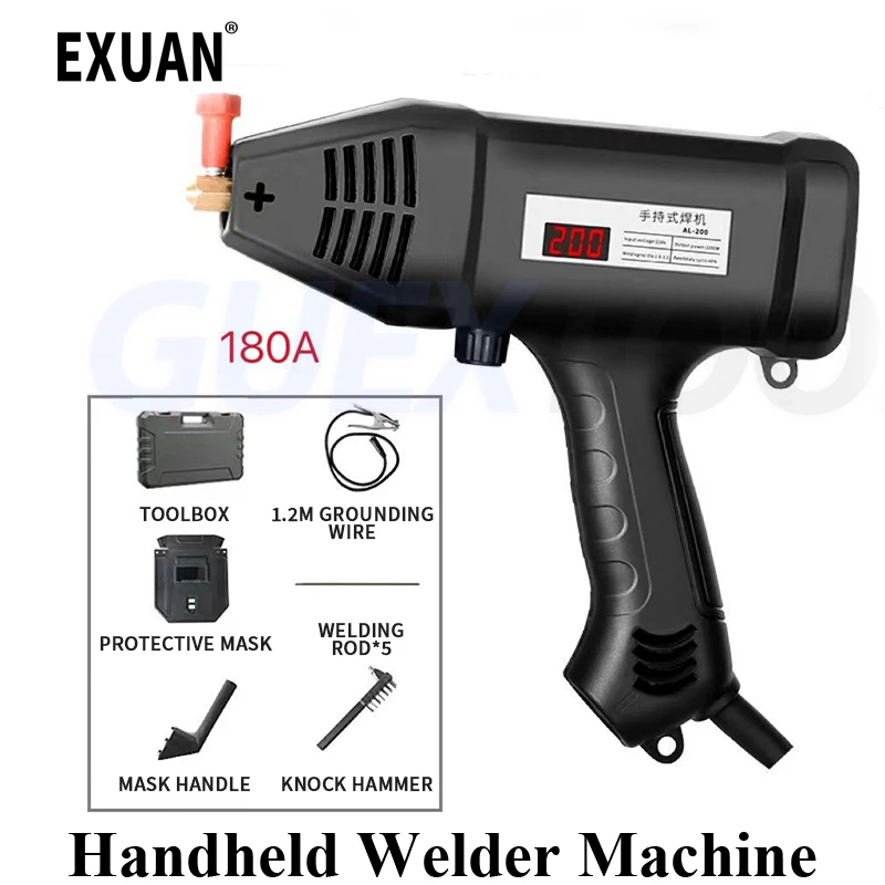 Handheld Welder Machine 220V Portable ARC Welding Machine 20-200Amp Digital Display IGBT Inverter With Welding Tool Set,Folding