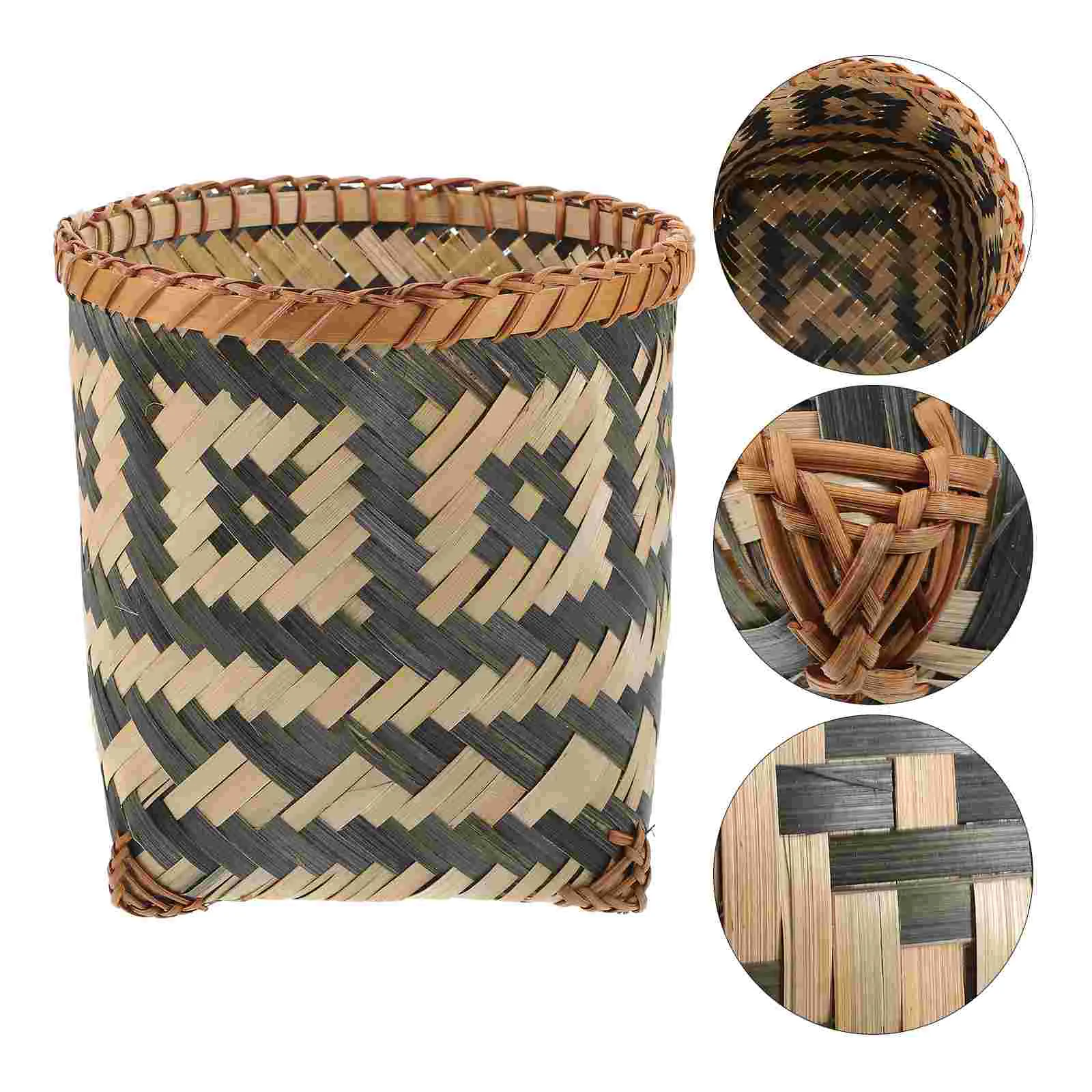 

Laundry Hampers Bamboo Trash Can Household Storage Basket Toy Creative Book Flower Arrangement Office