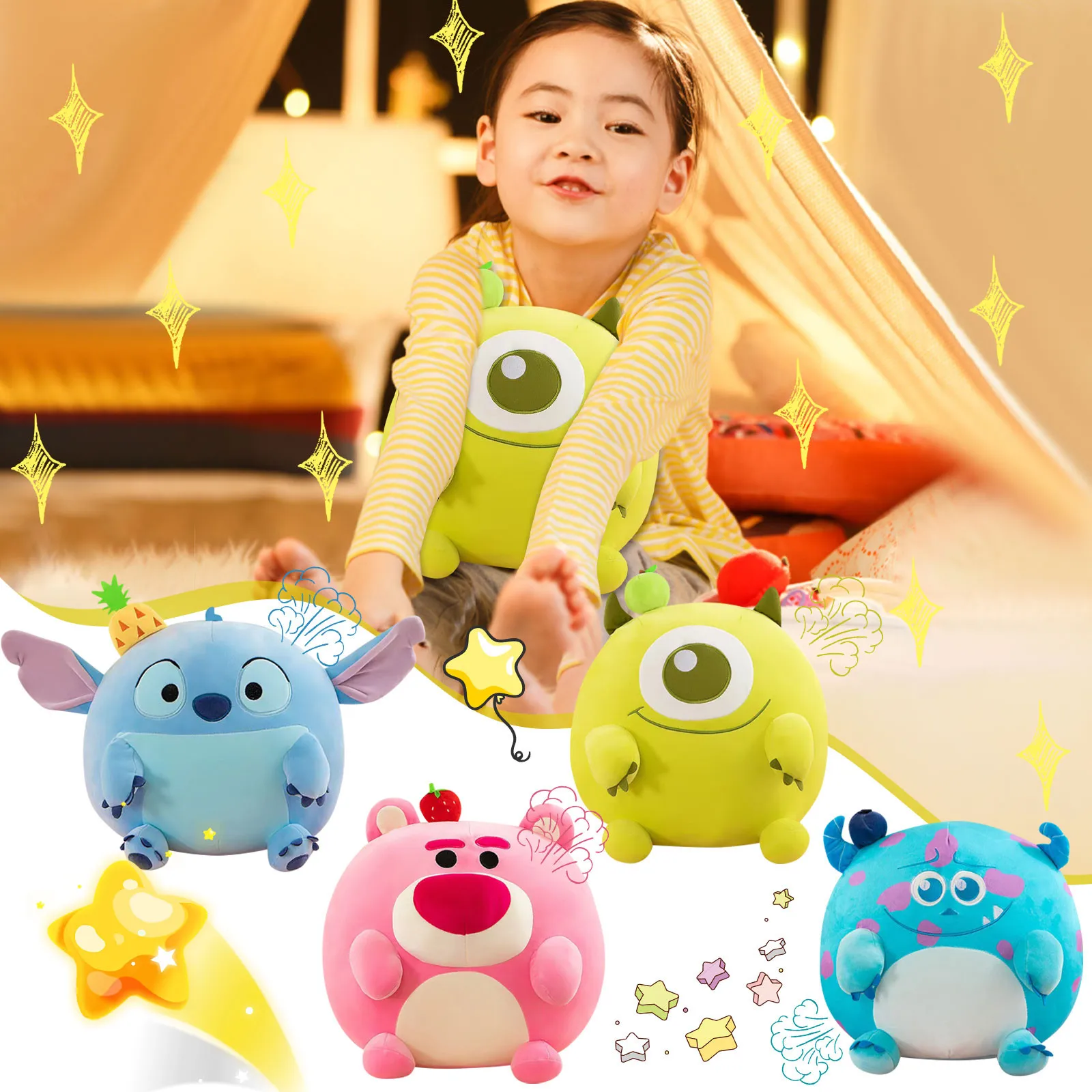 

Miniso Kawaii клубничный медведь девочка большая Подушка кровать комфортная кукла плюшевая игрушка девочка подарок на день рождения Хэллоуин