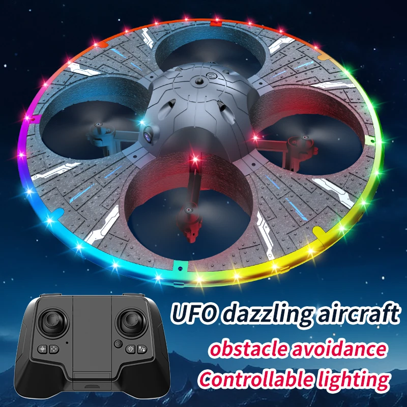 

EBOYU S163 RC UFO Aircraft 2.4G WiFi FPV Camera Intelligent Obstacle Avoidance Color Lighting Circle Protection EVA Foam Drone