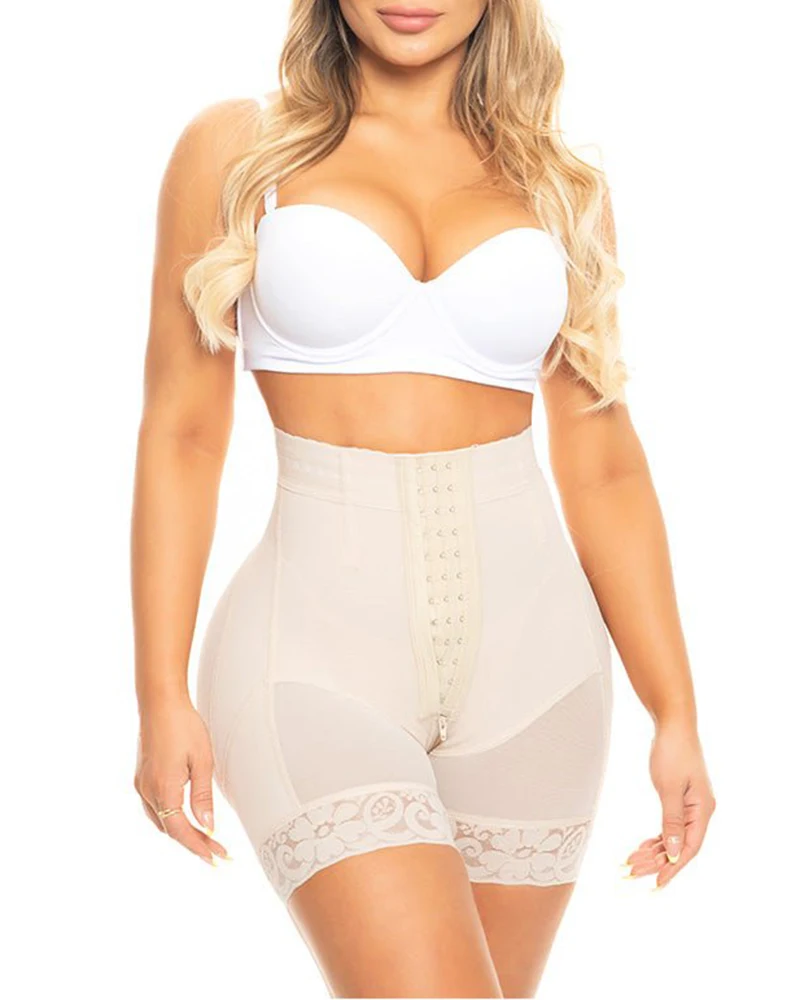 

High Waist Push Up Short With 3 Rows Of Snaps And Enhancement Bootylicius Flatten Abdomen Waist and Hips Three-breasted