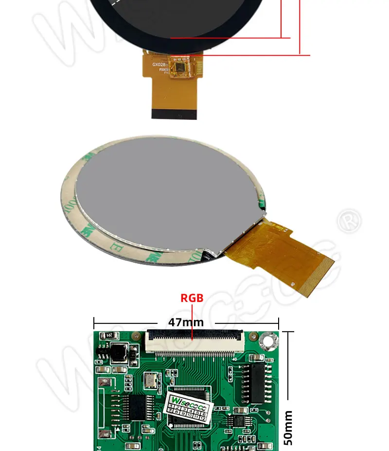 Painel Automotivo, Interface Redonda, IPS, RGB, Medidores Analógicos, 2,8