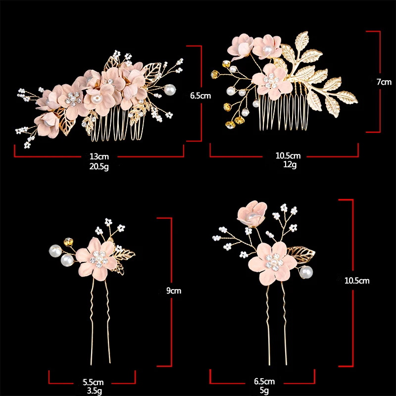 Boho Chic Garland Metal Rose Hair Clips For Women Girl Hair Band Fork Comb Hairpin Flower Jewelry Accessories