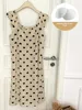Princ Sle Heart Print Cotton Sp Dr Women's Summer Svel Midi Dr Comfortable Breathable Large Size Nightgown