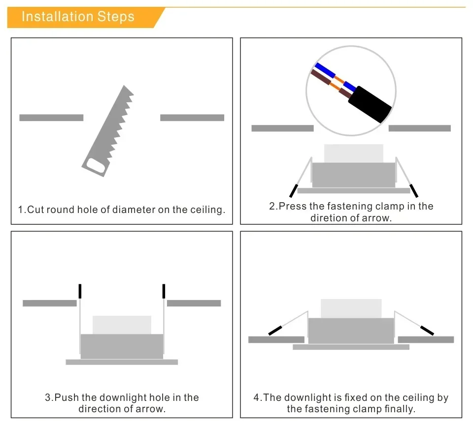 Description Picture 6 of item220V LED Downlight Spotlight Tri-color Dimmable 5W 7W 9W 12W 15W Recessed Downlight Ceiling Light Wall Light Cool White Bulb