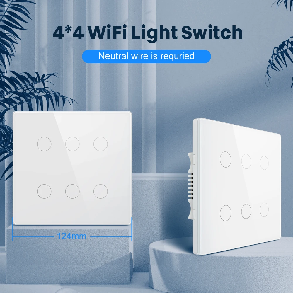 TouchSensor Smart Home Interruptor 4/6 Gang WiFi Light Switch