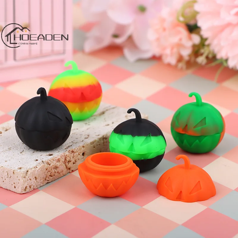 

1Pc Nonstick Pumpkin Jar Silicone Container Bottle Portable 3ml Oil Wax Storage Box Face Cream Case Cosmetic Ointment Container