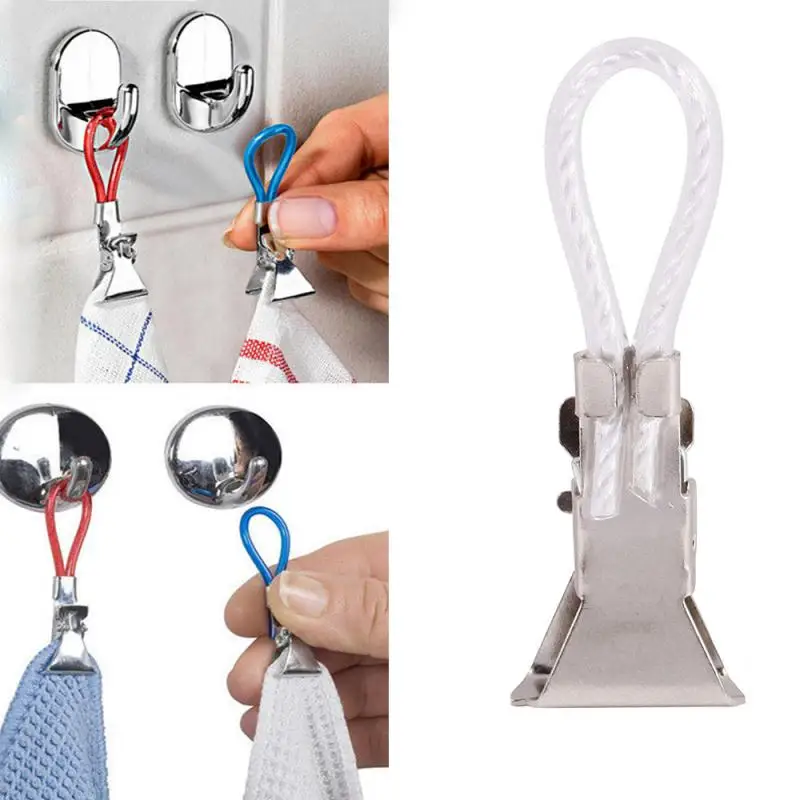 510PCSTowelClipsTeaTowelHangingClipsWithMetalClamp