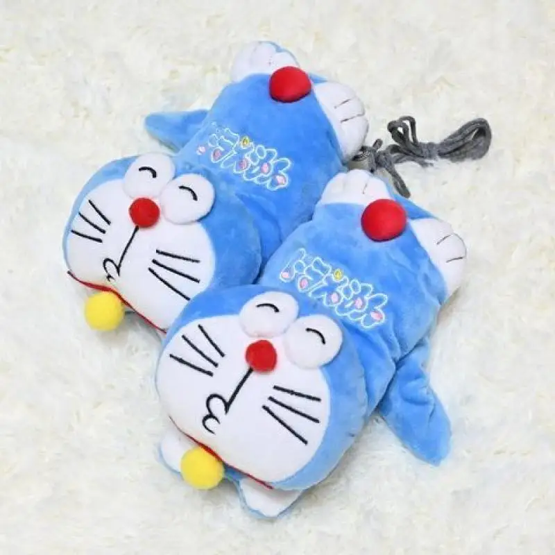 

Kawaii Doraemon Adult Gloves Cartoon Autumn and Winter Thickened Neck Full Finger Half Finger Lovely Warm Gloves