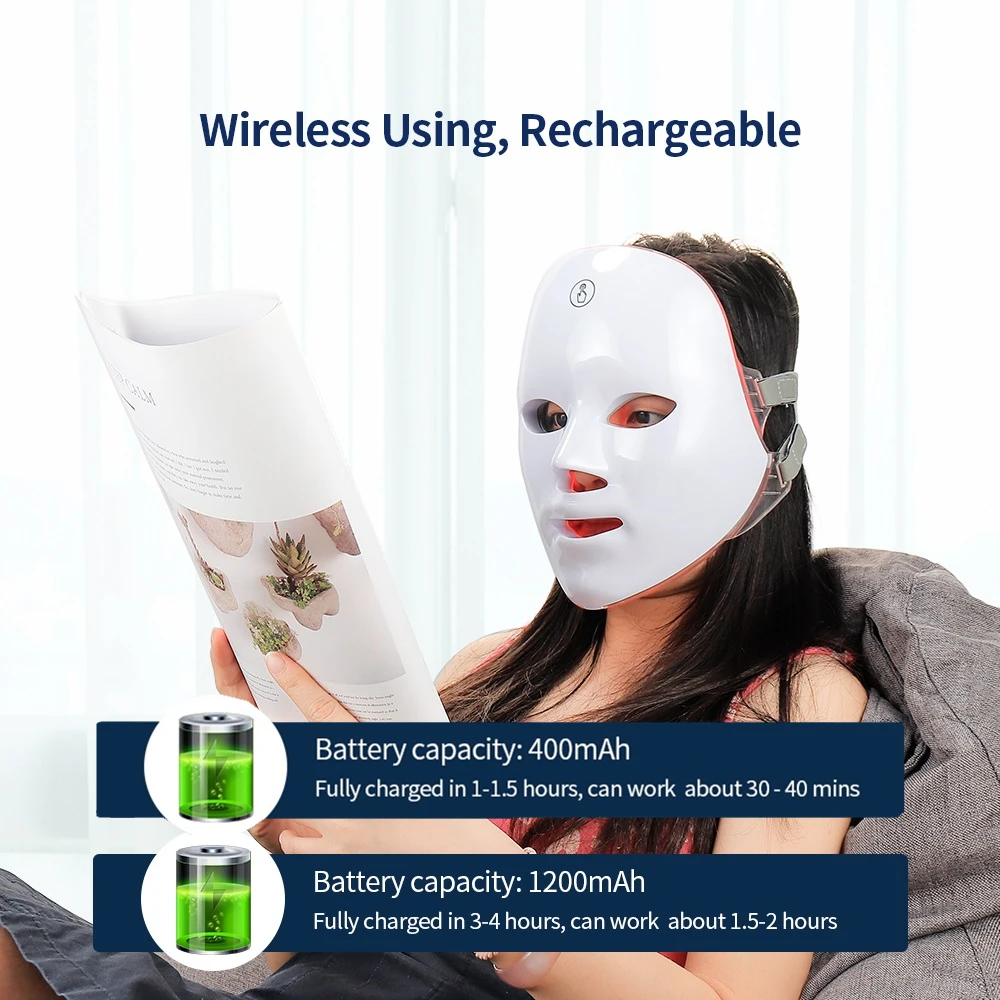 USB Charge LED Facial Mask Photon Therapy